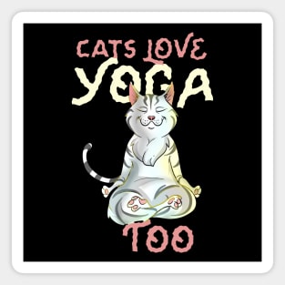 Meditating Cats Love Yoga Magnet